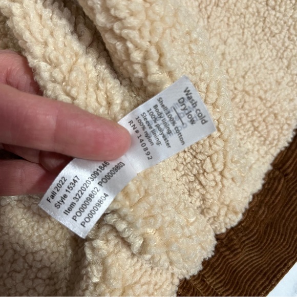 Marine Layer Sanders Cord Sherpa Jacket Corduroy in Monks Robe Brown Woman’s XS - Picture 16 of 16